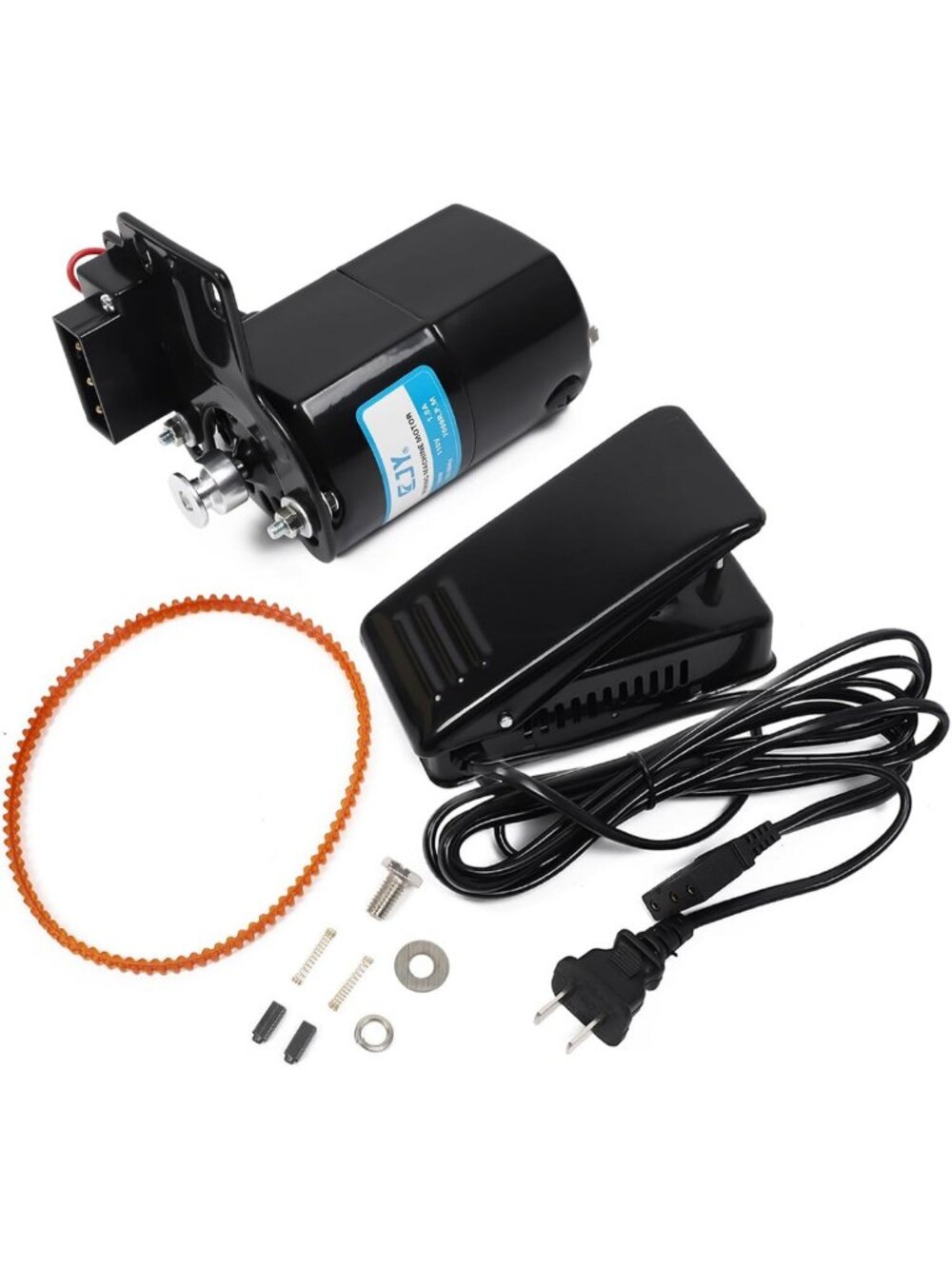 Powerful Sewing Machine Motor Kit with Foot Pedal, Belt, Bracket & Carbon Brush